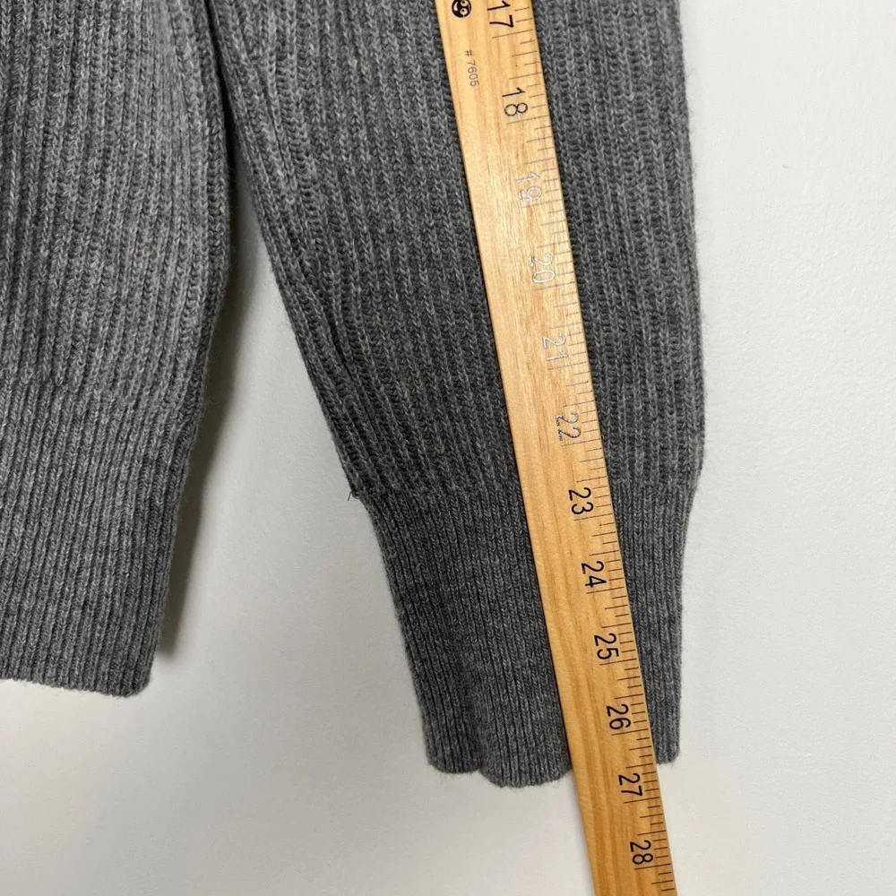 Banana Republic Mens Grey Wool Blend Ribbed Military Crewneck‎ Sweater Medium